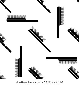 Hairbrush Icon Seamless Pattern, Comb Icon Vector Art Illustration