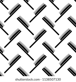 Hairbrush Icon Seamless Pattern, Comb Icon Vector Art Illustration