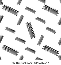 Hairbrush Icon Seamless Pattern, Comb Icon Vector Art Illustration