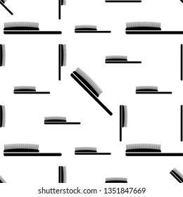 Hairbrush Icon Seamless Pattern, Comb Icon Vector Art Illustration