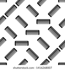 Hairbrush Icon Seamless Pattern, Comb Icon Vector Art Illustration