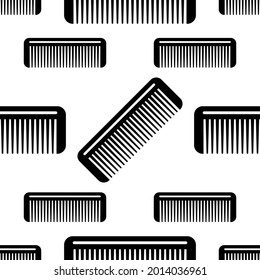 Hairbrush Icon Seamless Pattern, Comb Icon Vector Art Illustration