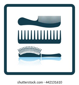 Hairbrush icon. Shadow reflection design. Vector illustration.