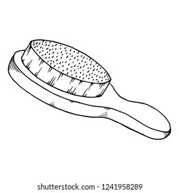 Hairbrush icon. Vector illustration of a comb for the hair. Hand drawn hairbrush.