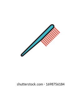 hairbrush icon vector illustration filled outline style design. isolated on white background