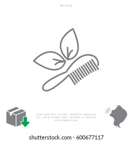 hairbrush with leaves vector isolated