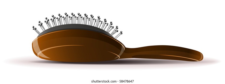 hairbrush on white background vector illustration