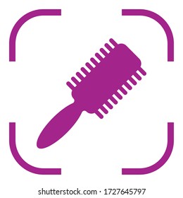 Hairbrush simple icon vector. Flat desing