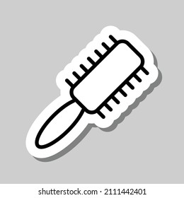 Hairbrush simple icon vector. Flat desing. Sticker with shadow on gray background.ai