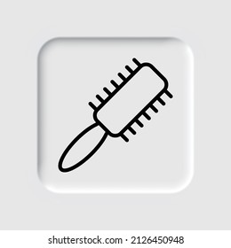 Vector de icono simple de cepillo de pelo. Diseño plano. Diseño de neutralismo.ai