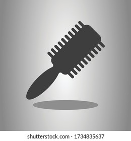 Hairbrush simple icon vector with shadow. Flat desing