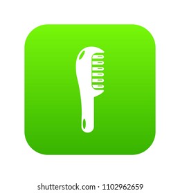 Hairbrush style icon green vector isolated on white background