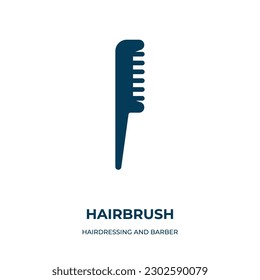 hairbrush vector icon. hairbrush, brush, care filled icons from flat hairdressing and barber concept. Isolated black glyph icon, vector illustration symbol element for web design and mobile apps
