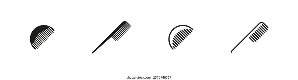 Hairbrush Vector Isolated Icon Set