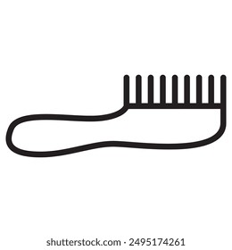 Сomb hairbrush.Hair combs.Hairbrush outline vector illustration.Isolated on white background.