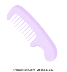 Haircare icon. Plastic comb for hair styling and grooming. Used for detangling and smooth hair.