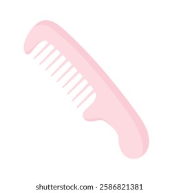 Haircare icon. Plastic comb for hair styling and grooming. Used for detangling and smooth hair.