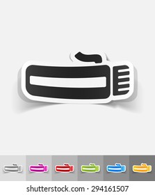 hairclipper paper sticker with shadow. Vector illustration