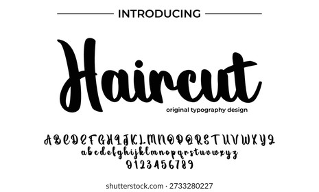 Haarschnitt - Elegante Schrift für glattes handgeschriebenes Design und kreative Typografie
