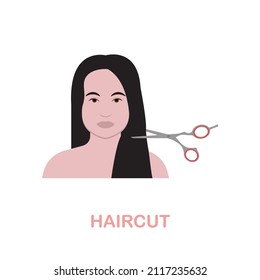 Haircut flat icon. Colored element sign from beauty salon collection. Flat Haircut icon sign for web design, infographics and more.