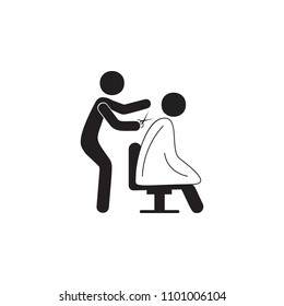 haircut in the hairdresser's icon. Element of beauty saloon icon for mobile concept and web apps. Detailed haircut in the hairdresser's icon can be used for web and mobile on white background