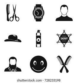 Haircut icons set. Simple set of 9 haircut vector icons for web isolated on white background
