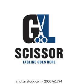 haircut inspiration logo design with letter GL