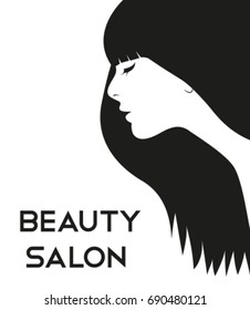 Haircut Logo Beautiful Woman Face Vector Stock Vector (royalty Free 