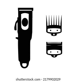 Haircut Machine Black and White Icon Design Element on Isolated White Background