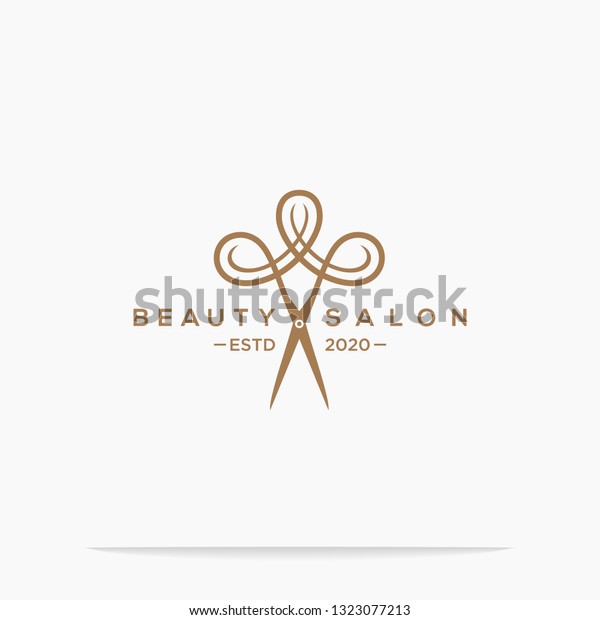 Haircut Salon Logo Scissor Vector Illustration Stock Vector (Royalty ...