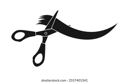 Haircut scissors and hair vector illustration