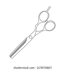 Haircut Scissors Outline Icon Illustration on White Background