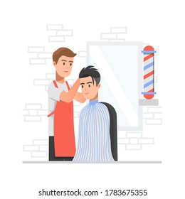 haircut service at a male barbershop