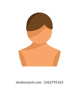 Haircut wig icon flat vector. Long head. Short beauty isolated