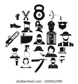 Haircuts icons set. Simple set of 25 haircuts vector icons for web isolated on white background