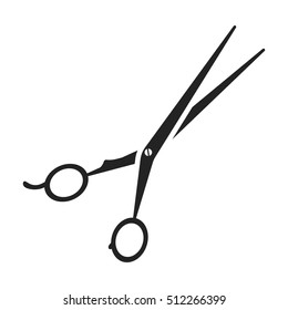 Hair-cutting shears icon in black style isolated on white background. Hairdressery symbol stock vector illustration.