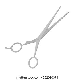 Hair-cutting shears icon in cartoon style isolated on white background. Hairdressery symbol stock vector illustration.