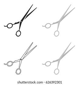 Hair-cutting shears icon in cartoon style isolated on white background. Hairdressery symbol stock vector illustration.