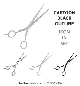 Hair-cutting shears icon in cartoon style isolated on white background. Hairdressery symbol stock vector illustration.