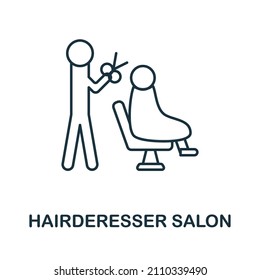 Hairderesser Salon icon. Line element from hairdresser collection. Linear Hairderesser Salon icon sign for web design, infographics and more.