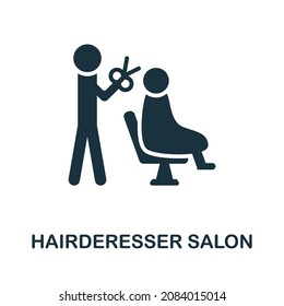 Hairderesser Salon icon. Monochrome sign from hairdresser collection. Creative Hairderesser Salon icon illustration for web design, infographics and more