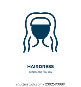 hairdress vector icon. hairdress, haircut, hair filled icons from flat beauty and fashion concept. Isolated black glyph icon, vector illustration symbol element for web design and mobile apps