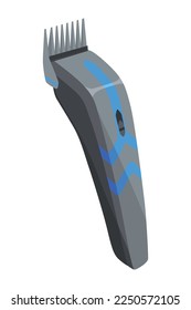 Hairdresser accessorie. Cartoon professional tool for barbershop. Salon barber accessory, hair clipper. Beauty fashion of hairdressing