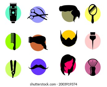 Hairdresser Barber shop icon style
