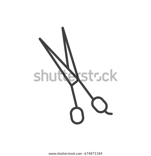 Hairdresser Barber Shop Scissors Thin Line Stock Vector Royalty