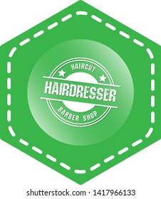 Hairdresser barber vintage stamp. hairdresser emblem. barber shop label.