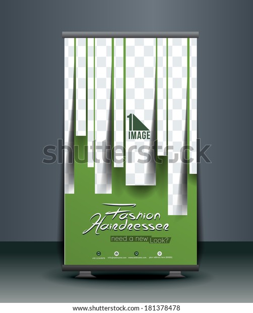 Hairdresser Beauty Salon Roll Banner Design Stock Vector Royalty