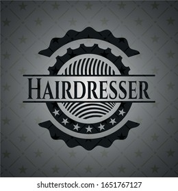 Friseur, schwarzer Badge. Vektorillustration Illustration. Detaillierte Angaben.