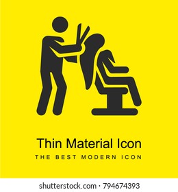Hairdresser bright yellow material minimal icon or logo design