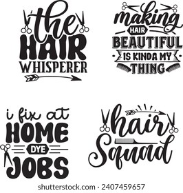 Hairdresser Bundle, Cut Files, Commercial use, Clip art, Barber Tools, Hairstylist bundle, Hair Hustler design, Hairdresser design, Barber bundle